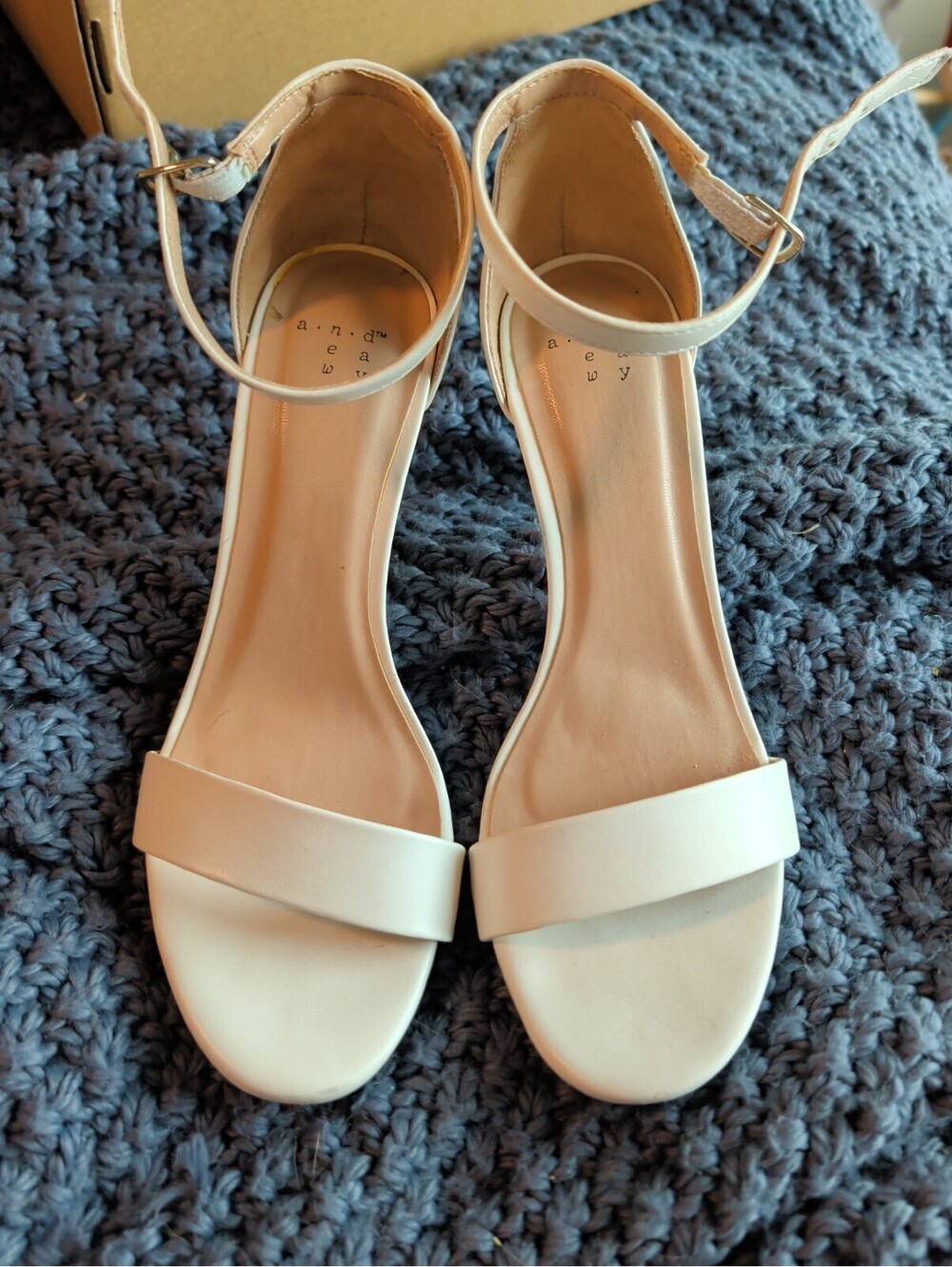 A New Day White Heel Sandals Size 7.5
